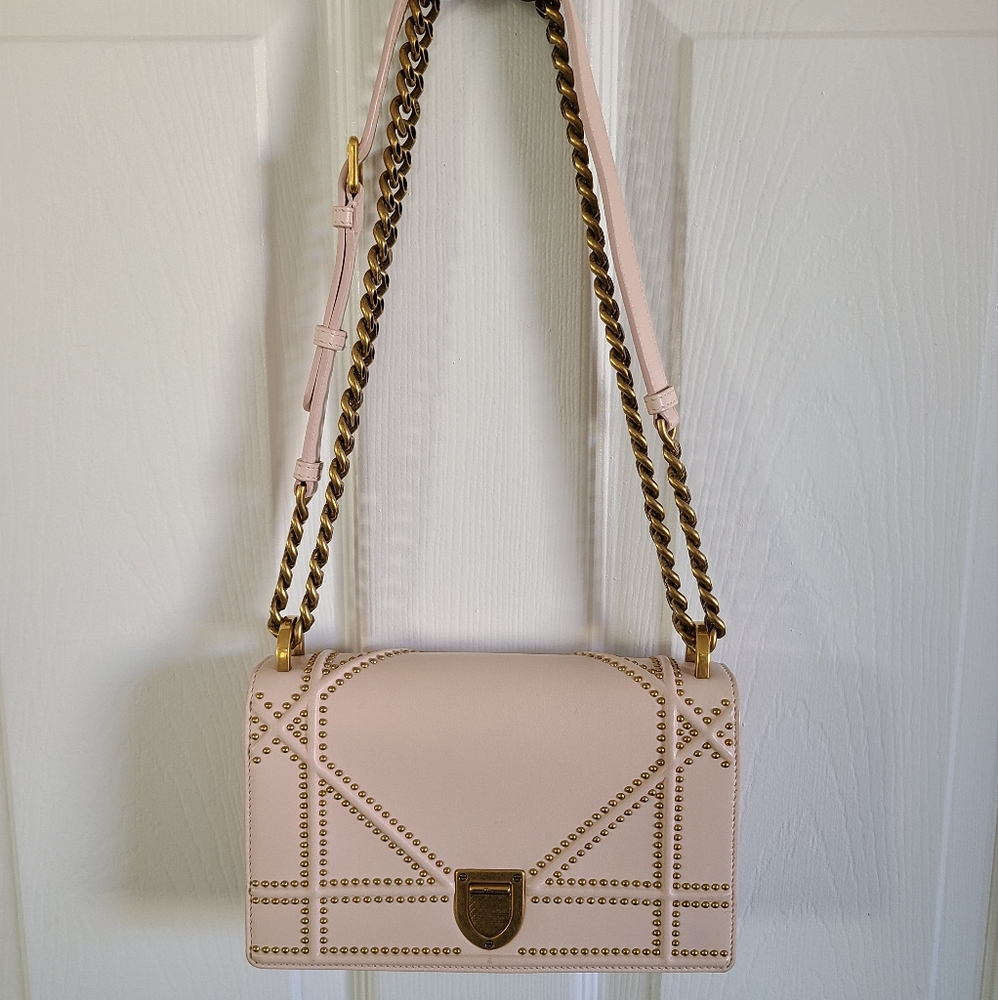 Christian Dior Diorama Lambskin Studded Small Flap Bag